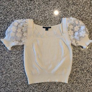 French Connection Flower Sleeve Sweater